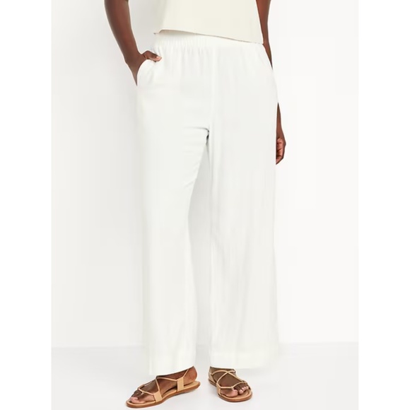 Old Navy High-Waisted Linen-Blend Wide-Leg Pants - Picture 2 of 7